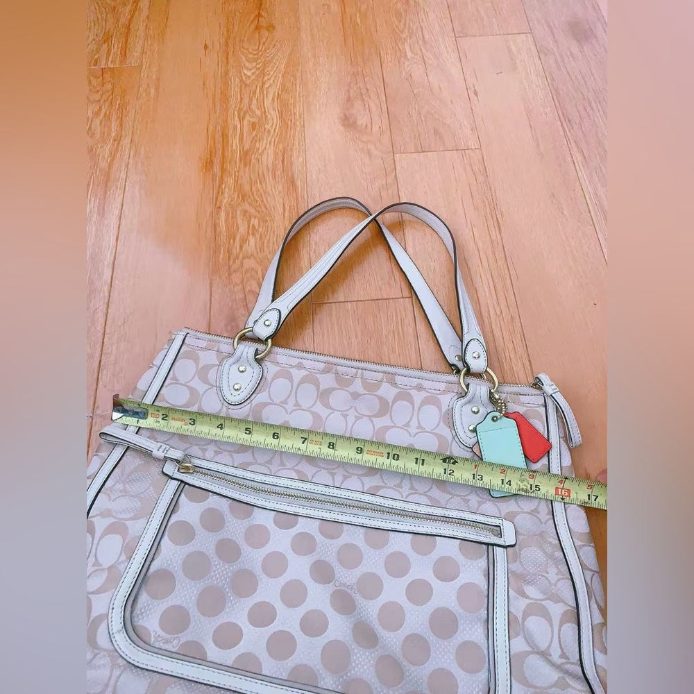Vintage coach Poppy Hallie Signature Tote Bag polka dot pattern zippered pocket‎ - Picture 16 of 16